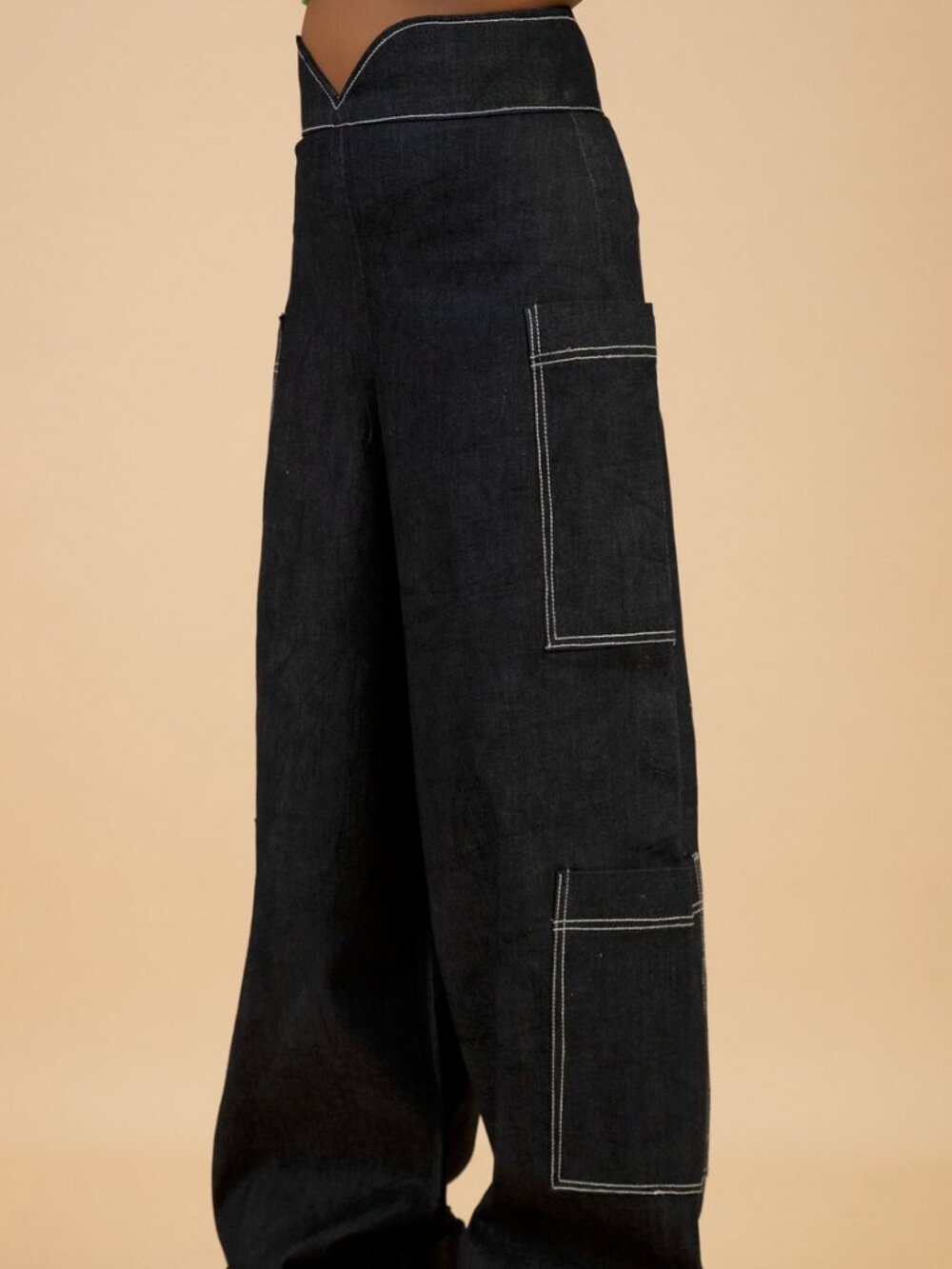 Ruks A La Mode Dark Wash Denim Cargo Pants Size US 12P